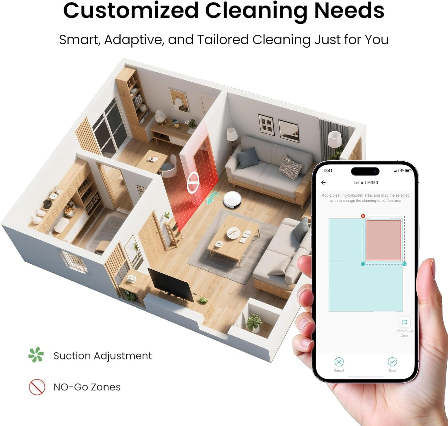 M350 Robot Vacuum and Mop Combo, 40-Day Self-Emptying, 190° PSD Obstacle Avoidance,6000Pa Suction,Quiet,Smart Navigation,Self-Charging, for Hard Floor, Carpet, Pet Hair,150 Min Runtime.White