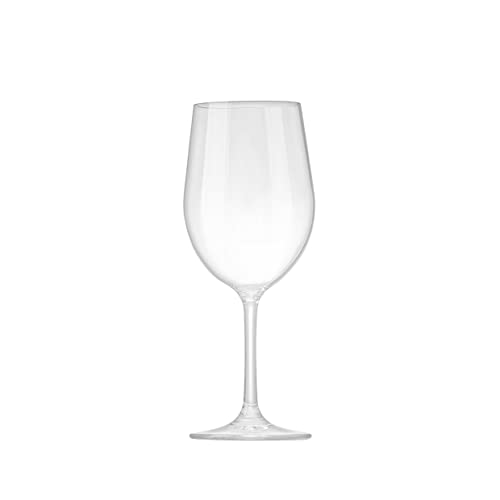Vinjoy Set of 4 Reusable Plastic Wine Glasses ‒ 12 oz Clear Stemmed, Tritan BPA-Free Unbreakable Wine Glasses for Outdoor,...