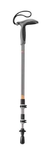 LEKI Wanderfreund Makalu Aluminum Adjustable Lightweight Walking Pole (Single) for Trekking & Hiking - Black-Anthracite-Co...