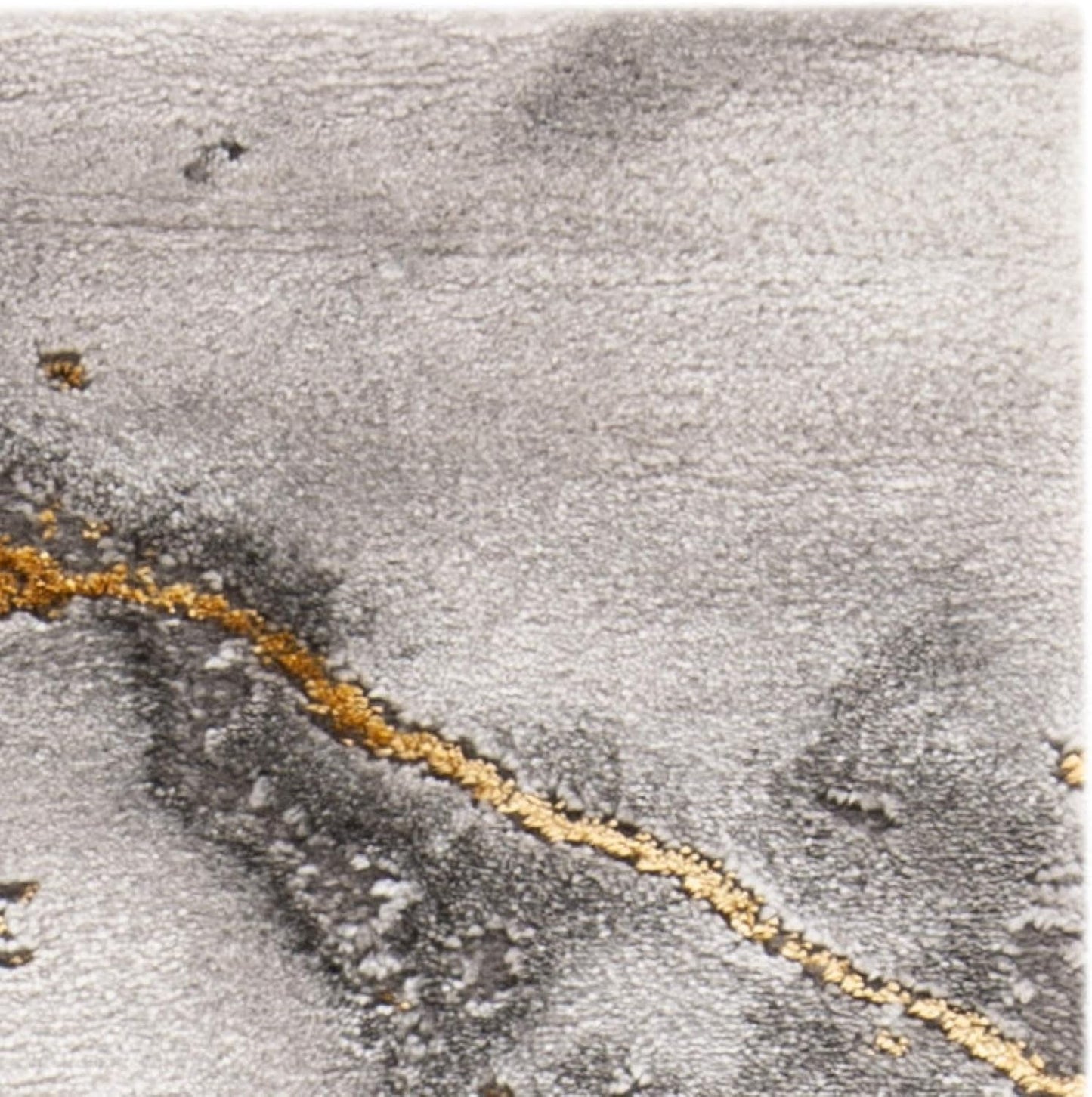 Craft Collection Area Rug - 8' X 10', Grey & Gold, Modern Abstract Design, Non-Shedding & Easy Care, Ideal for High Traffic Areas in Living Room, Bedroom (CFT877F)