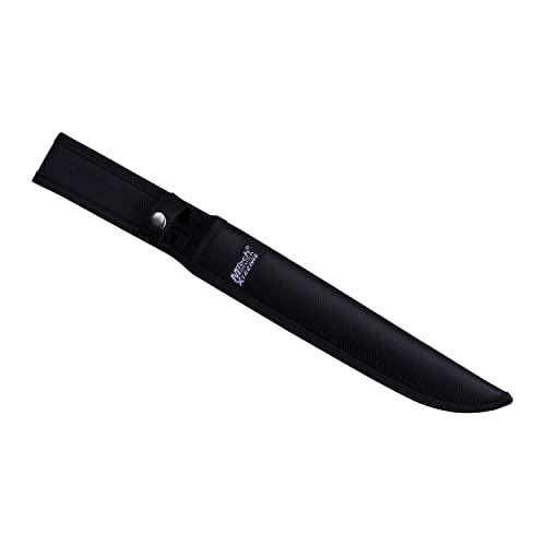 MTech Xtreme – Fixed Blade Knife - Satin Stainless Steel Blade w/Blood Groove, Injection Molded Rubber Handle w/Ribbon Pat...