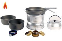 Trangia - 25-8 Ultralight Hard Anodized Camping Cookset with Gas Burner| Includes: Gas Stove, 2 HA Pots, HA Frypan, Kettl...