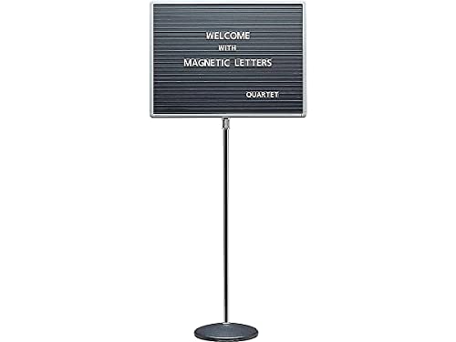 Quartet Adjustable Single Pedestal Letter Boards, 2 x 1.5 Feet, Magnetic, Black (7921M)