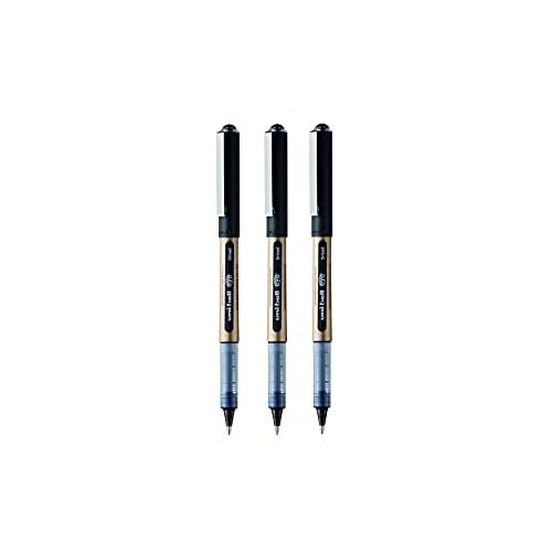 uni-ball On Point ¡®Stay Gold¡¯ Eye Broad Rollerball Handwriting Pens 3 Pack in Black Ink