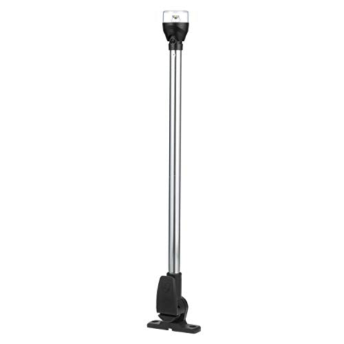 Attwood 5551-PA20-7 All-Round LED Fold Down Navigation Light Black Base, 20-Inch