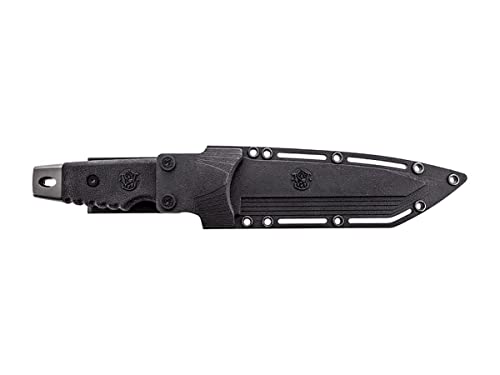 Smith & Wesson 10.6in High Carbon S.S. Fixed Blade Knife with 5.2in Tanto Blade and TPE Handle for Outdoor, Tactical, Surv...