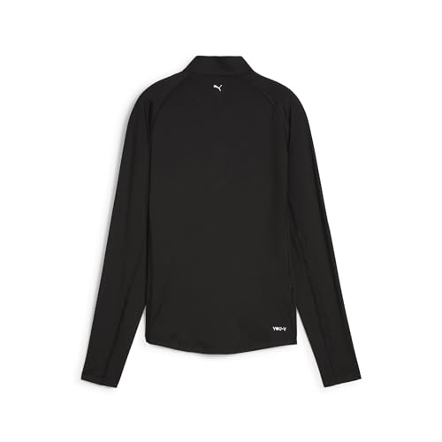 PUMA Women's You-V Solid 1/4 Zip, Black Shade, S