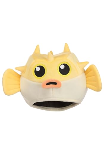 Pufferfish Costume Hat Plush Ocean Sea Creature Spiky Animal Cosplay Accessory for Adults Halloween Party Wear