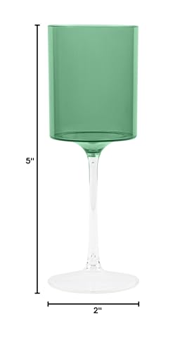 PLASTICPRO 10 Pack Plastic Wine Goblets 9 oz Two Tone Elegant Disposable Wine Glasses with Stem Reusable Hard Plastic Drin...