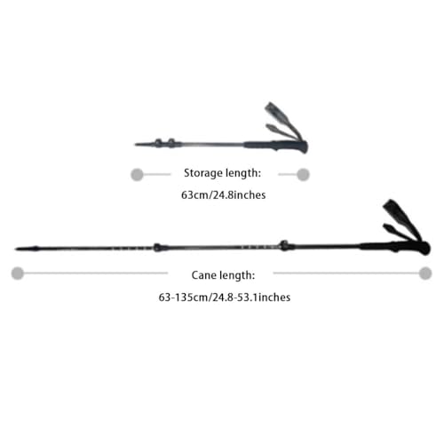 Ultralight Carbon Fiber Trekking Poles, Retractable Adjustable Walking Sticks, Anti-Slip, Shockproof, with EVA Handles, Mo...
