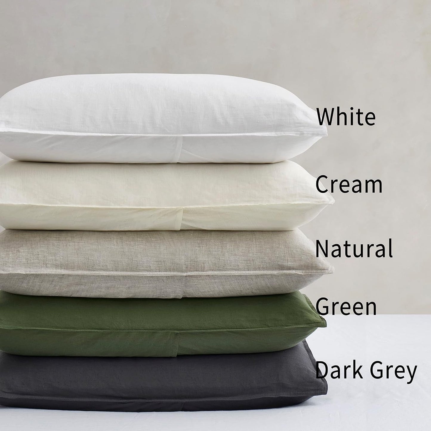100% Linen Pillowcases Set of 2, Standard Size 20" X 26" Pillow Case, Linen Pillow Sham