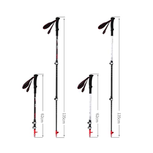 Carbon Fiber Trekking Poles, Ultra Lightweight Collapsible Hiking Poles with Quick Adjustable Flip Lock & EVA Non-Slip Handle