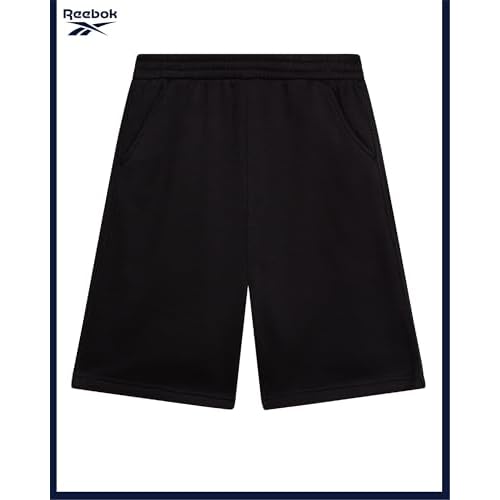 Reebok Boys Athletic Shorts - 2 Pack Performance Quick Dry Pull On French Terry Boys Shorts with Pockets for Basketball Gym