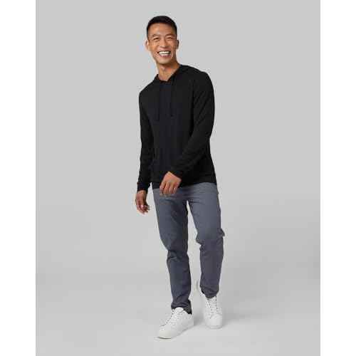 32 Degrees Men's Cool Classic Long Sleeve Hooded T-Shirt | Anti-Odor | 4-Way Stretch | Moisture Wicking