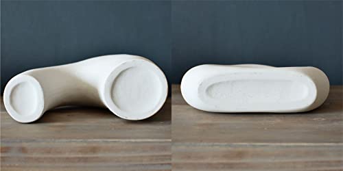 Carrot's Den Donut Vase, Set of 2 - White Large Ceramic Vase - Minimalist Nordic, Hollow | Table Centerpiece, Olive Plant,...