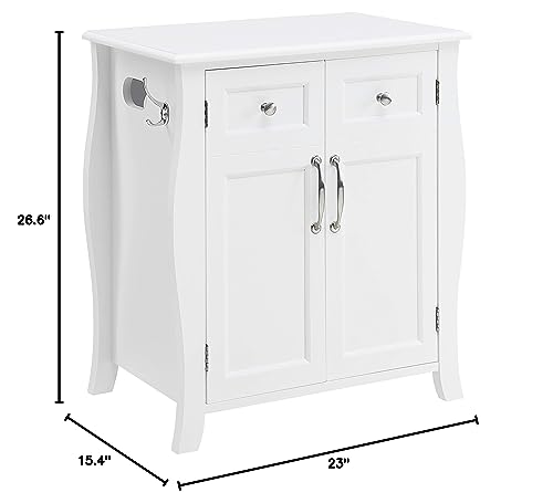Northwood Calliger Bedroom CPAP Nightstand with Drawers for CPAP Accessories & Machine - Sleek Wooden Night Stand with CPAP Hose Holder Bed Side Table with Storage (White)