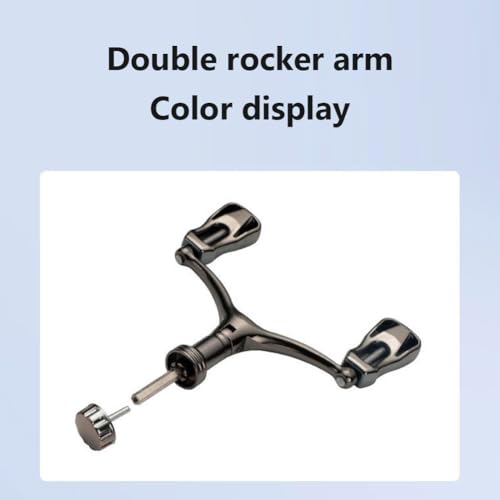 Aluminum Alloy Fishing Reel Double Rocker Arm Handle Grip, CNC High Strength Baitcasting Trolling Reel Rocker, Crank w/Hol...