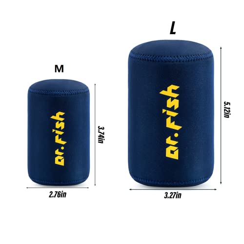 Dr.Fish Spinning Reel Cover, Fits 1000-3000, with 2 Round Baitcast Reel Cover Neoprene Fishing Reel Bag with Handle Slot, ...