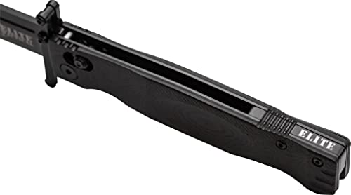 Elite Tactical Folding Knife, 8.5 Inch Total Length, D2 Steel Blade, Black ET-FDR012BK