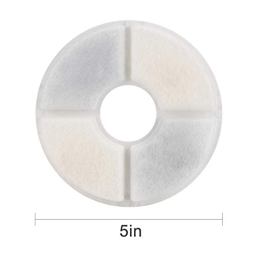 Wonder Creature Cat Water Fountain Filter Replacement, 6/8/12/16/8+4 Pack, Round Carbon Filters for 81oz/2.4L Stainless St...