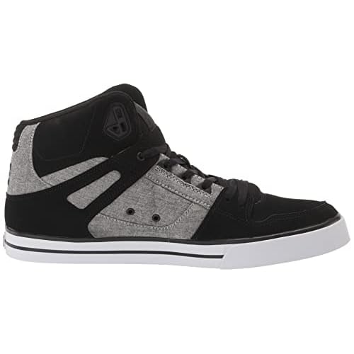DC Men's Pure High Top Wc Skate Shoes Casual Sneakers, Black/Battleship/Armor, 6.5
