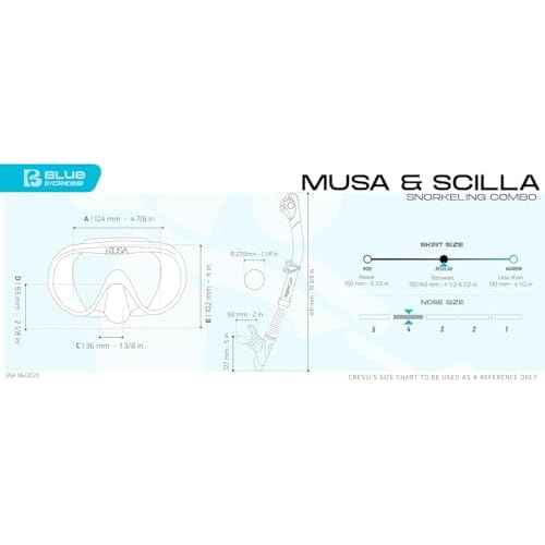 Cressi Adult Wide View Single Lens Comfortable Snorkeling Mask & Dry Snorkel - Musa & Scilla: Made in Italy