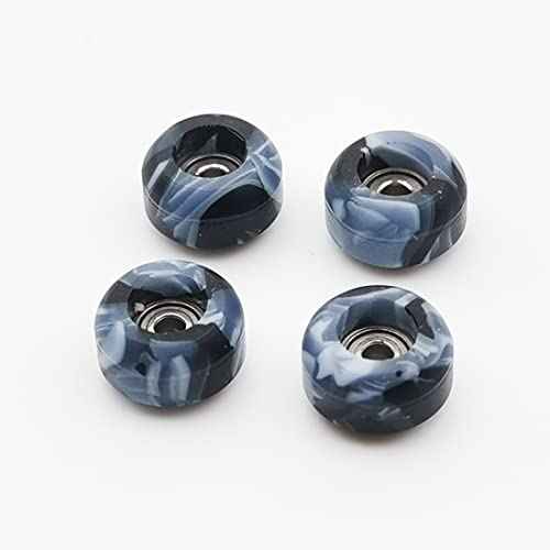 Fingerboard Wheels with Bearing CNC Lathed Swirl Color New Material (Black mix)