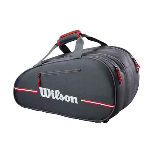 WILSON Team Padel Bag - Holds up to 4 Padel Rackets, Black/Red