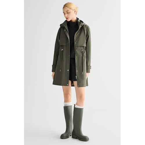 Orolay Women's Long Windbreaker Hooded Light Jacket Active Outdoor Anoraks