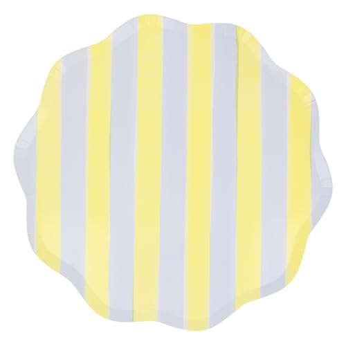Meri Meri Pastel Striped Paper Plates (Pack of 8), Colorful & Disposable Plates for Party, Pastel Party Plates Available a...