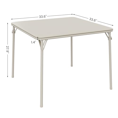 IDEALHOUSE Folding Portable Card Table and Foldable Chair Set of 5,PU Upholstered Foldable Chairs and Table with Metal Fra...
