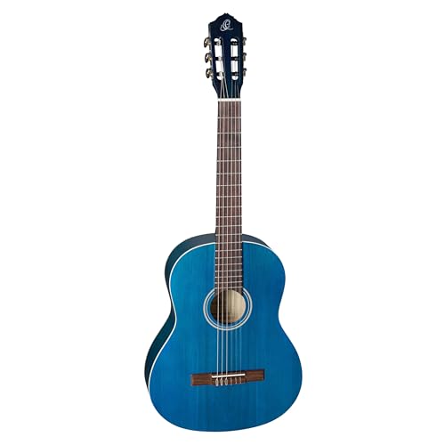 Ortega Guitars 6 String Student Series Full Size Nylon Classical Guitar, Right-Handed, Ocean Blue, 4/4 (Rst5Moc)