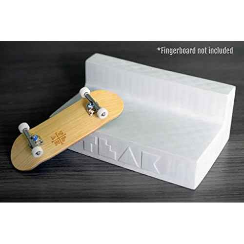 Teak Tuning Monument Series Concrete Fingerboard Ledge Obstacle - 5" Wide, 2" Tall - Ultra Premium, Super Durable Polymer Modified Concrete - Sterling Gray Colorway