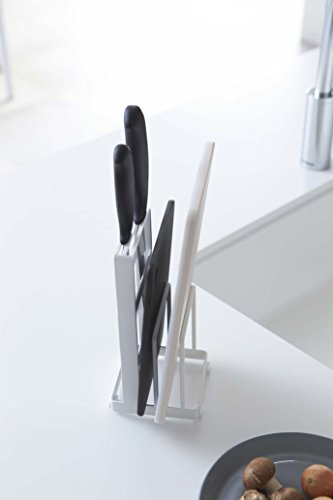 Yamazaki businessman kitchen knife and cutting board stand plate white 2436