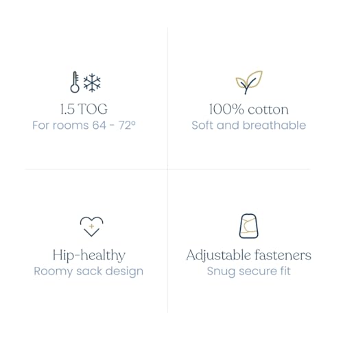 HALO 100% Cotton Sleepsack Swaddle, 3-Way Adjustable Wearable Blanket, TOG 1.5, Serengeti Zebra, Newborn, 0-3 Months