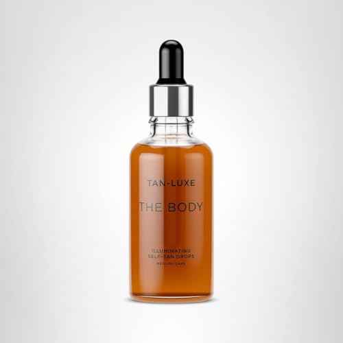 Tan-Luxe The Body Illuminating Self-Tan Drops, Customizable Self Tanning Serum, Natural Glow, Mix With Lotion, Vegan, Cruelty-Free, Streak-Free, 1.69 fl. oz/50 ml Bottle (Light/Medium)