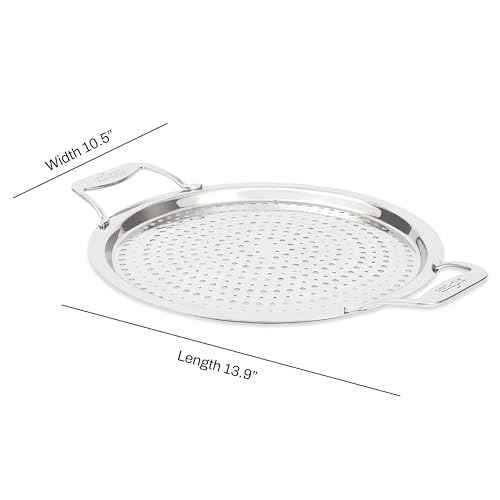 All-Clad Accessory, Stainless Steel Strain & Splatter Guard, 10.5-Inch, Easy, Mess-Free Straining, Multifunctional Design, Pots and Pans, Cookware, Kitchen Gadgets, Cooking Tools, Silver