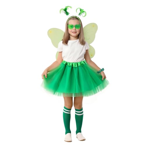 ZhouBoat Kids Tutu Costume Accessories Set Tulle Tutu Skirt Headband Heart Glasses Necklace Tube Socks Scrunchies for Party