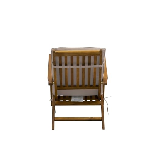 East West Furniture BSLCDNA Salinas Patio Chair Lounge - Outdoor Acacia Wood Sunlounger Chair for Poolside, Deck, Lawn, 59...