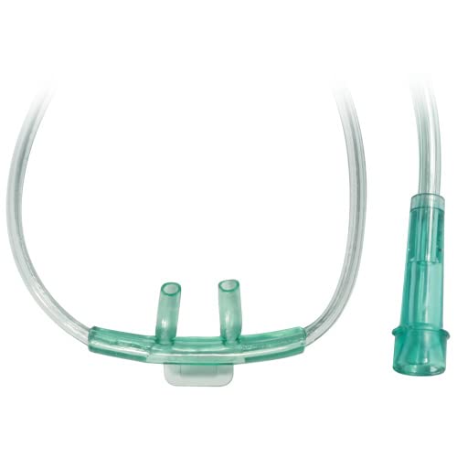 Sunset Healthcare Solutions 5pk Sunset 7Ft Tabbed Adult Oxygen Nasal Cannula w/Kink-Free Supply Tubing (RES1007V Ventlab) Green