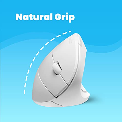 Perixx PERIMICE-713W Wireless Ergonomic Vertical Mouse - 2.4G Spec with USB Receiver - On/Off Switch - 6 Buttons Right Han...