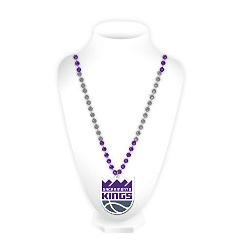 Rico Industries NBA Sacramento Kings Team Logo Mardi Gras Style Beads, 3 x 24-