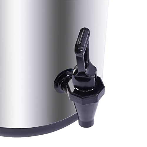 Stainless Steel Insulated Beverage Dispenser, 1.7Gal Thermal Carafe with Spigot for Hot Coffee & Cold Juice, 12-Hour Heat ...