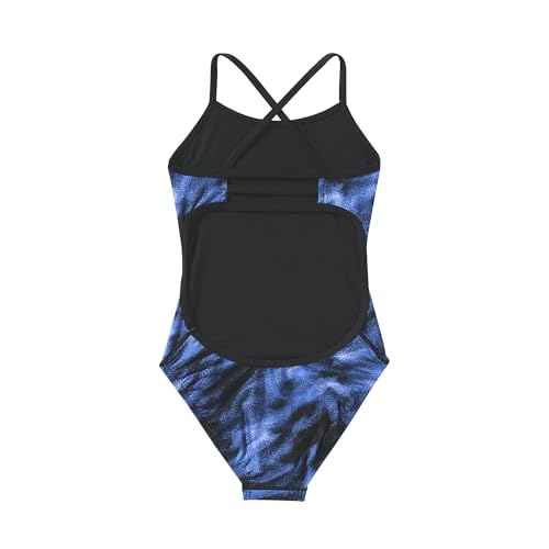 TYR Girls' Trinityfit Durafast Elite One Piece Swimsuit, Blue/Soren, 22