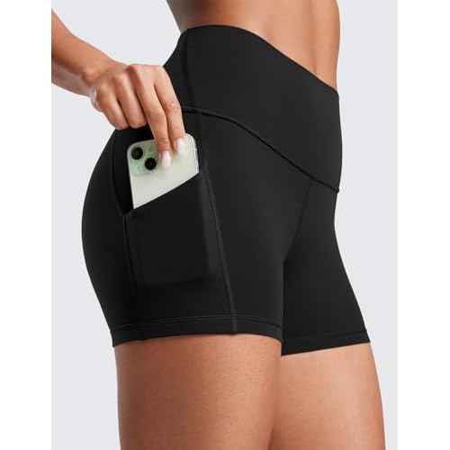 CRZ YOGA Womens Butterluxe Biker Shorts with Pockets 3 Inches - High Waisted Volleyball Workout Athletic Yoga