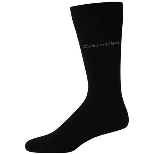 Calvin Klein Mens Dress Socks - 10 Pairs Soft Cotton Blend Crew Socks for Men - Classic Comfort Stay Up Cuff Mixed Pattern
