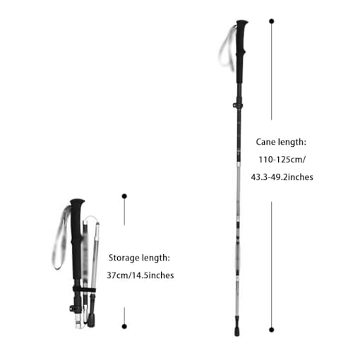 Carbon Fiber Trekking Poles, Ultralight Backpacking Gear, Adjustment Collapsible Hiking Sticks, Lever Locks and Terrain Ac...