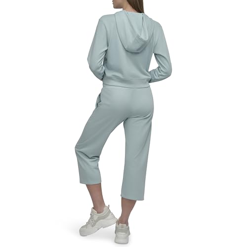 DKNY Women's Mini Stud Logo Cropped Sweatpant