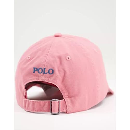Polo Ralph Lauren Men`s Classic Cotton Chino Baseball Cap (One Size, D_Rose/Blue)