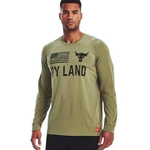 Under Armour Men's Project Rock Veterans Day by Land Long Sleeve T-Shirt L Green